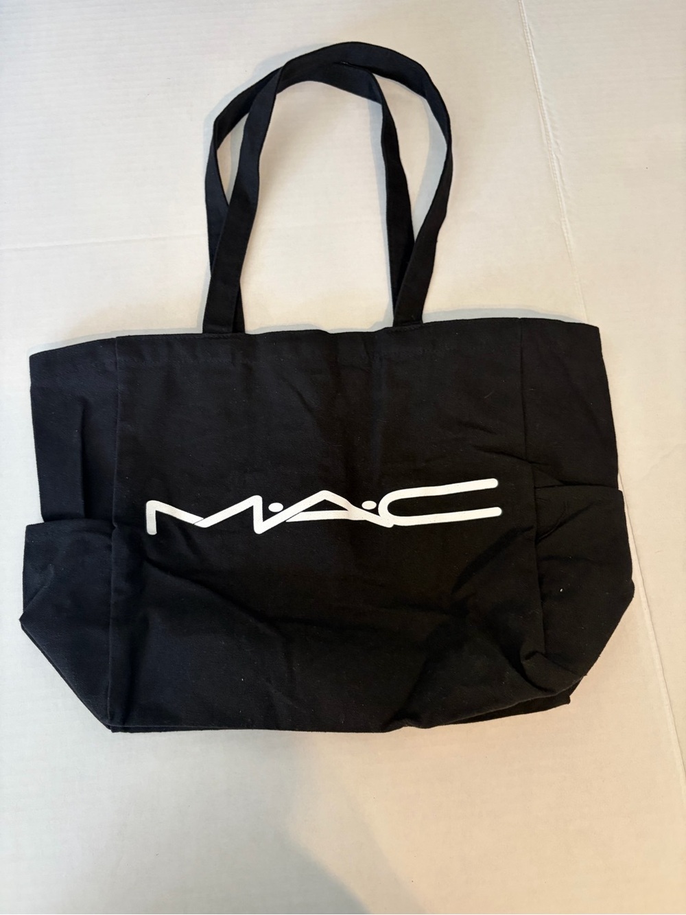 MAC Cosmetics Black Canvas Tote with White Logo (A3)